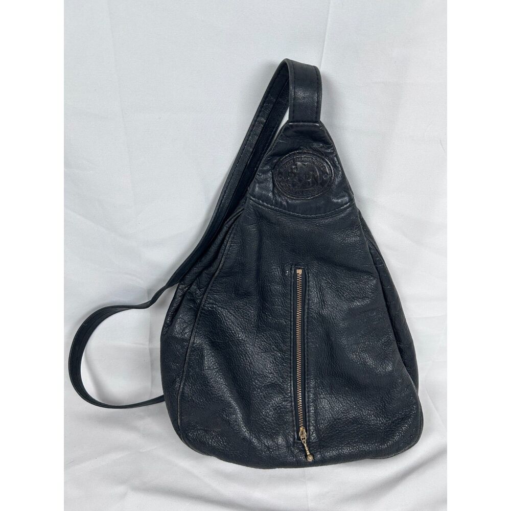 Spirit of the Wild Black Pebble Sling Crossbody Bag Leather